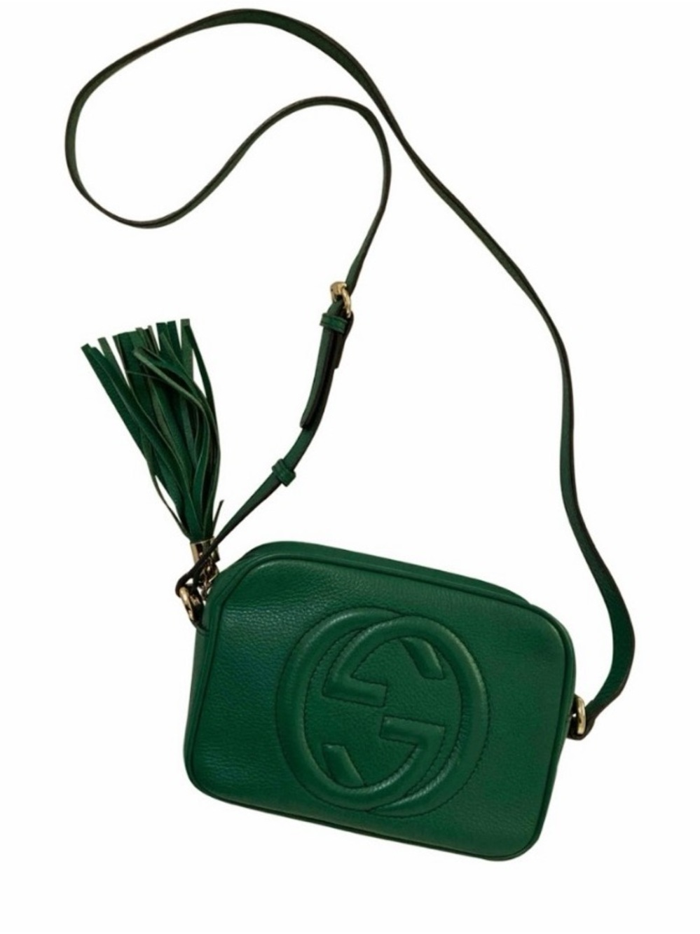 Gucci Emerald Green Soho Disco Leather Crossbody with Tassel